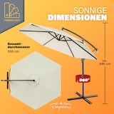 thumbnail of Kingsleeve Sonnenschirm Ø 330cm mit UV-Schutz 80+ Schutzhülle Kurbel Ampelschirm Creme