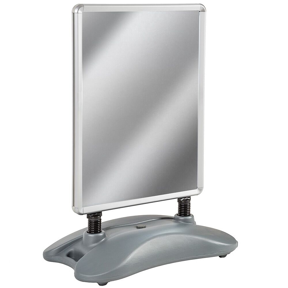 tectake Expositor A1 frente e verso com depósito recarregável + 2 folhas de proteção 113,5 x 79 x 50 cm Cinzento