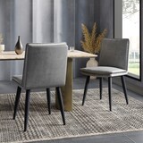 thumbnail of Esszimmerstuhl Set 6er PU Grau mit doppellagigem Sitzkissen und Metallbeinen modernes Design bequem pflegeleicht 84x57x49 cm