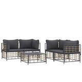 thumbnail of vidaXL 5-tlg. Garten-Lounge-Set mit Kissen Anthrazit Poly Rattan