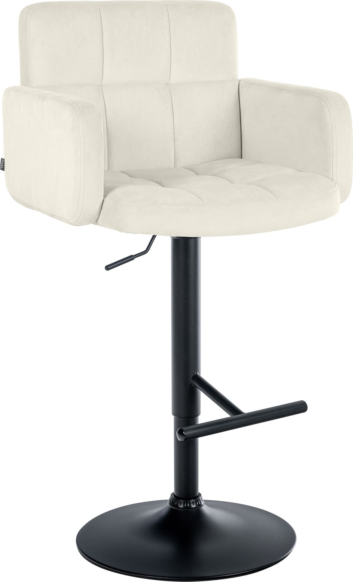 CLP Barhocker Los Angeles Samt Samt HBT: 93x60x56 cm creme schwarz