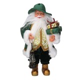 thumbnail of Vacchetti Babbo natale in tessuto oro verde cm 18x8h30