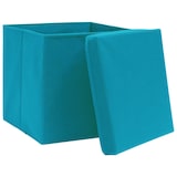 thumbnail of vidaXL Aufbewahrungsboxen, 28x28x28 cm, Vliesstoff, mit Deckeln, babyblau, 10 Stück