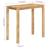 thumbnail of Mesa alta de bar madera maciza de mango 112x55x108 cm