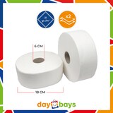 thumbnail of DayBays 6 Rollen Jumbo Toilettenpapier Maxi 2-lagig 492 Blatt Zellstoff Extra Weich Weiß