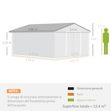 thumbnail of Outsunny Capanno Attrezzi in Acciaio Porte Scorrevoli 340x386x200cm