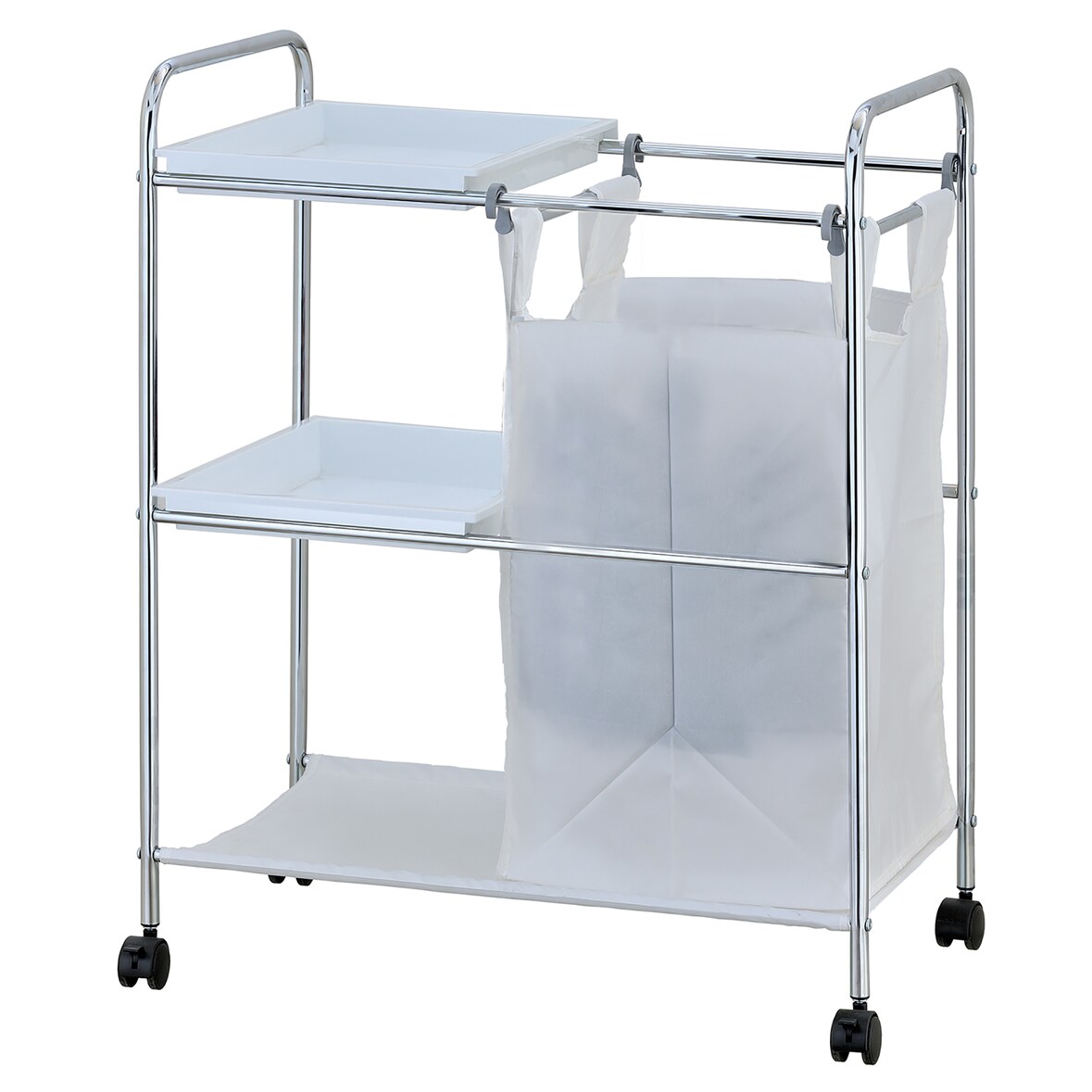 Oreste Luchetta carrello RISOR struttura realizzata in metallo cromato H.80 x L.62 x P.39 cm