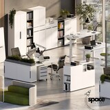 thumbnail of bümö Space Aktenschrank Holz, Sideboard & Kommode hoch in Weiß - Regal mit Türen & 1 Schublade für Ordner & Büro, Schrank klein als Möbel für