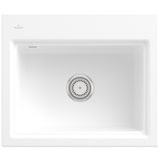 thumbnail of Villeroy&Boch Keramik-Spülbecken mit Handbetätigung, Subway Style 60 S flat Weiß Alpin 580x490mm, inkl. Abtropfgitter