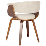 thumbnail of Lot de 2 chaises de salle à manger Bruce tissu Noyer / Crème