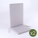 thumbnail of Pack 2 cojines para sillones de jardín reclinables color piedra, Tamaño 114x48x5 cm, Repelente al agua, Desenfundable