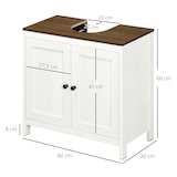 thumbnail of kleankin mueble para debajo del lavabo armario bajo lavabo de madera con 2 puertas y estante ajustable armario de baño de suelo moderno 60x30x60 cm