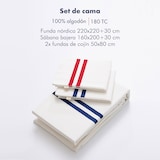 thumbnail of El Ganso - Jogo de 4 peças Crudo - Capa de Edredão Dupla 220x220, Lençol Ajustado 160x200, 2 Fronhas 50x80 - 100% Algodão 180TC