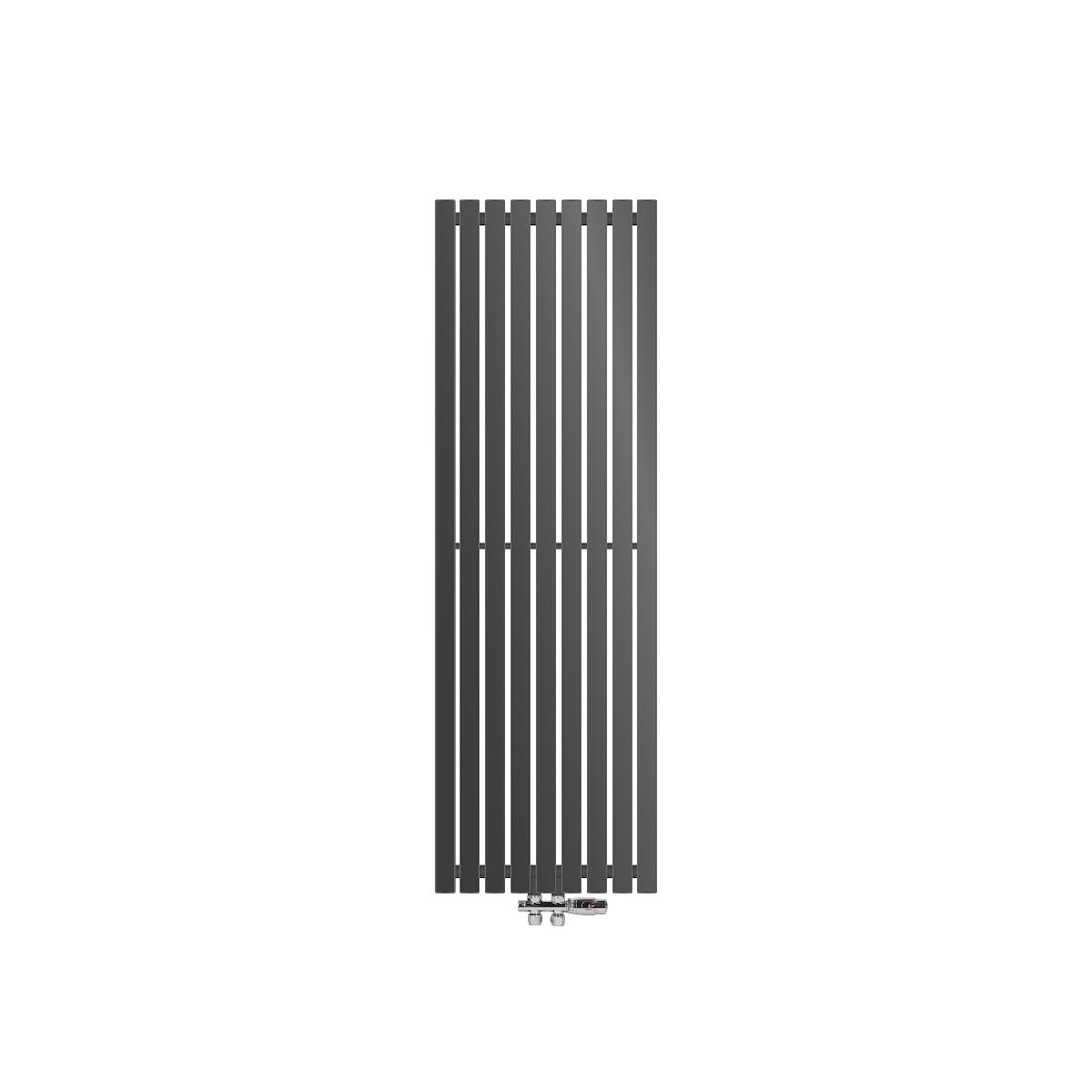 ECD Germany Paneelheizkörper Stella 480x1400 Anthrazit | Mittelanschluss, Durchgang, Thermostat