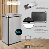 thumbnail of WellHome - Slimme Prullenbak 50L grijs 35,5x26x67 cm – Automatisch/Handmatig openen