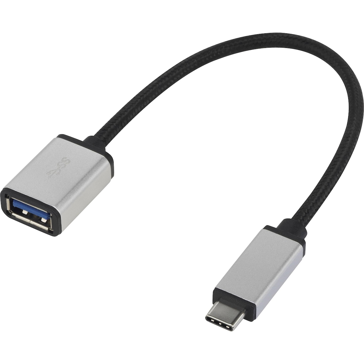 renkforce USB 3.1 (Gen 1) Anschlusskabel A/USB-C™ Schwarz 0,15 m