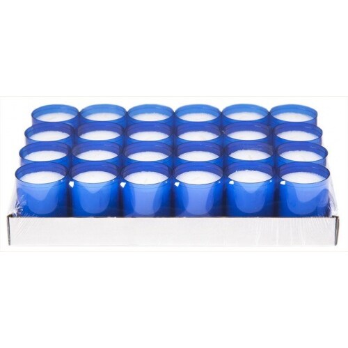 Refill Kerzen / Teelichteinsatz in Blau, Ø50x65 mm, 24 Stück - Brenndauer ca. 24 Stunden - Refillkerzen