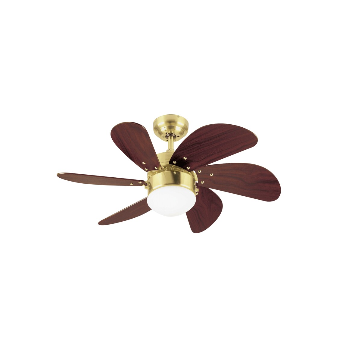 Deckenventilator Turbo Swirl Messing 76 cm mit Licht 76