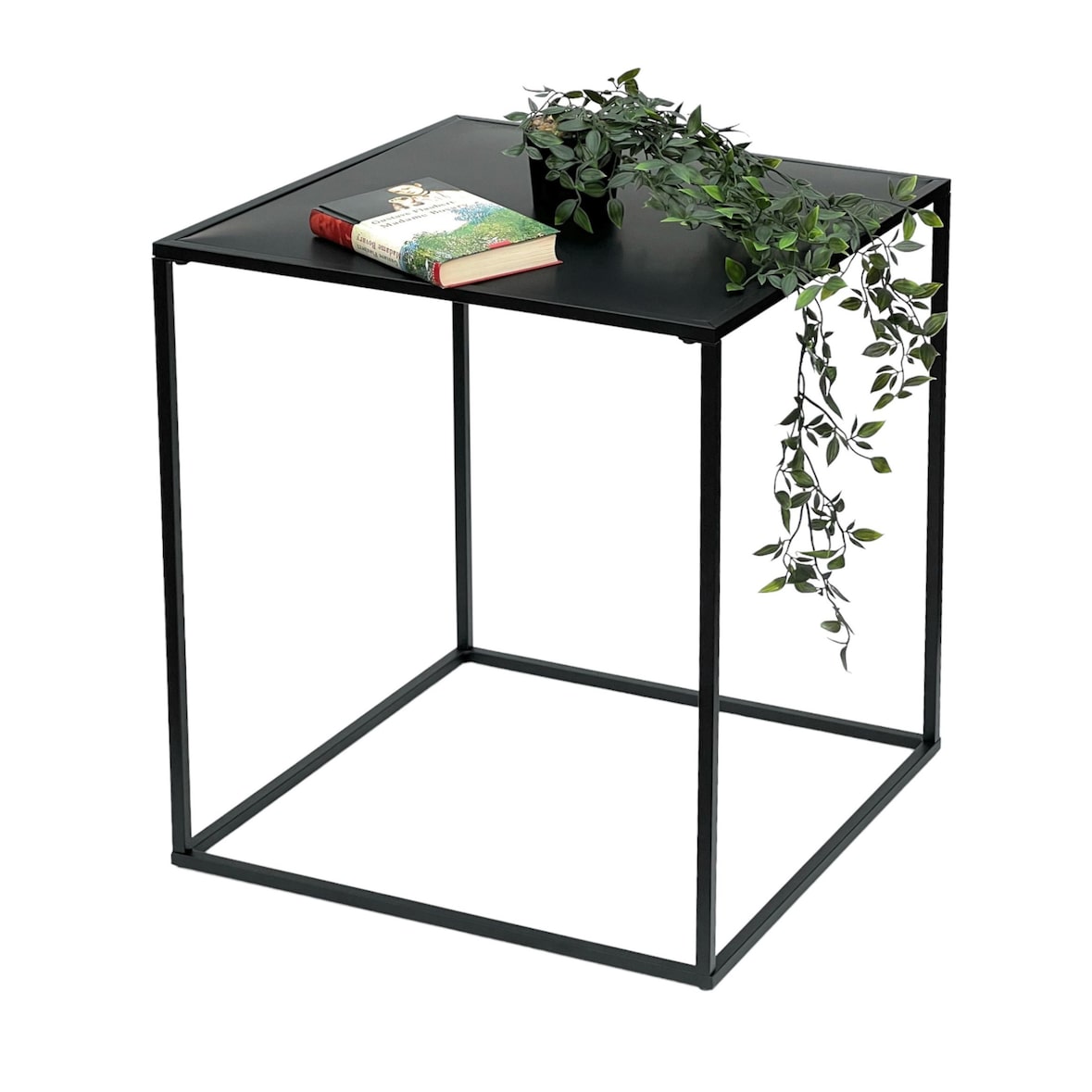 DanDiBo Couchtisch Schwarz Metall L Beistelltisch Wohnzimmer 96252 Tisch Beistelltisch 52 cm Sofatisch Küchentisch Modern