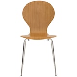 thumbnail of Décoshop26 - Lot de 4 chaises de cuisine salle à manger empilables dossier arrondi en bois chêne et métal chromé 10_0003181