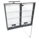 thumbnail of Badezimmermöbel-Set Spiegelschrank Waschtisch Badschrank grau mit Füßen V-90.59F-01