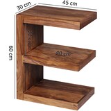 thumbnail of Beistelltisch `E` Cube `Nako`: Sheeshamholz, E-Konstruktion, 45x30 cm, 60 cm Höhe, handgefertigt. Braun, 45x30x60 cm | Kadima Design