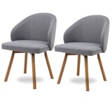 thumbnail of DELUKE® Esszimmerstühle 2er Set ERIK - Stoffbezug, Eichenholz BeineGepolsterte Sitzfläche Skandinavisch Minimalistisch, Stühle Esszimmer Hellgrau