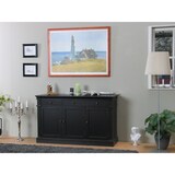 thumbnail of Amaretta Sideboard antik schwarz patiniert, mit 3 Türen und 3 Schubladen Breite 142 cm, Höhe 86 cm.