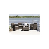 thumbnail of Set salottino per esterno in resina effetto rattan marrone da giardino