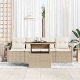 thumbnail of vidaXL Garten-Sofa-Set mit Speicher 5 pcs Beige Poly Rattan