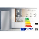 thumbnail of PKM Kühlgefrierkombination KHKG117ES 117 Liter Nutzinhalt, Silber, Nur 39 dB