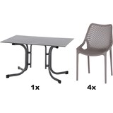 thumbnail of SIENA GARDEN Urban Lights Set 5teilig District gastrotauglich taupe mit Tisch Sola 120x80