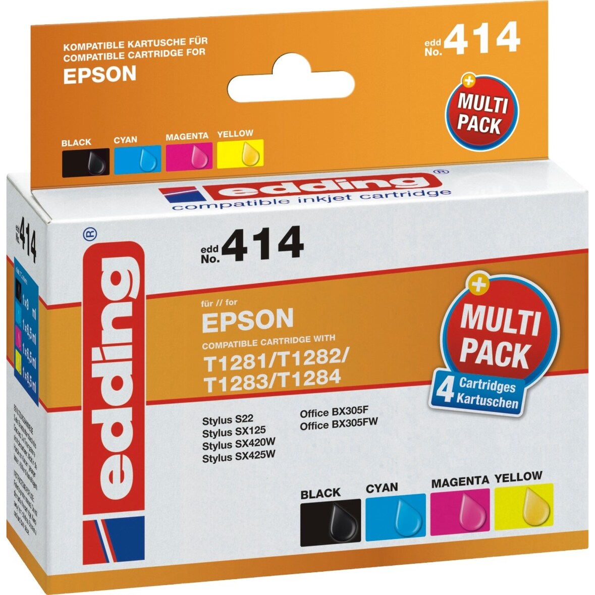 Tintenpatrone ersetzt Epson T1281/T1282/T1283/T1284 black + colour Multipack 4