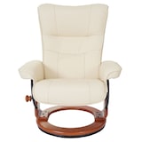 thumbnail of MCA sillón reclinable Montreal, TV sillón taburete, cuero genuino 130kg capacidad de carga ~ crema, color miel