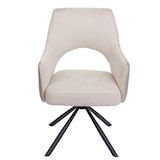 thumbnail of Chaise de salle à manger HWC-K30, chaise de cuisine, pivotante Position Auto, tissu/textile MVG ~ crème