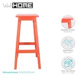 thumbnail of WellHome - Conjunto de 2 bancos 'Laira' em madeira de pinho, cor coral, 37 x 37 x 70 cm