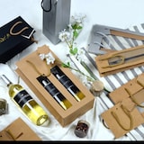 thumbnail of Luxus-Tüte aus braunem Kraftpapier mit Kordelgriffen 11,4 + 6,4 x 14,6 cm je 400 - Gimex