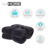 thumbnail of WellHome - Coperta in pile di corallo da 250 GSM, 100% poliestere, colore antracite