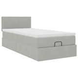 thumbnail of vidaXL Ottoman-Bett mit Matratze & LEDs Hellgrau 90x200 cm Samt