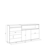 thumbnail of Cómoda, Cajonera, 157x35x75cm, Dormitorio, habitación, Con almacenamiento, Blanco y negro _456_3