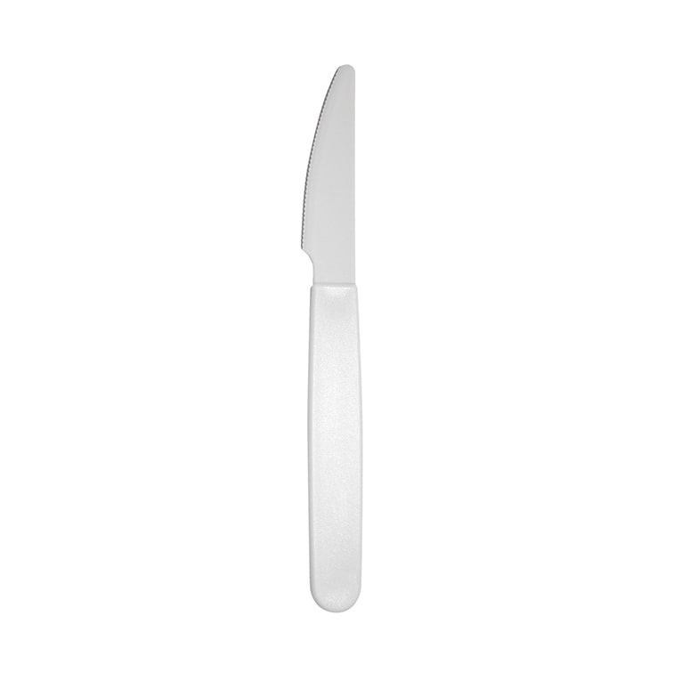 MONOUSO - Coltello Riutilizzabile Durable PP Mineral Bianco 18,5cm (6 Pezzi)