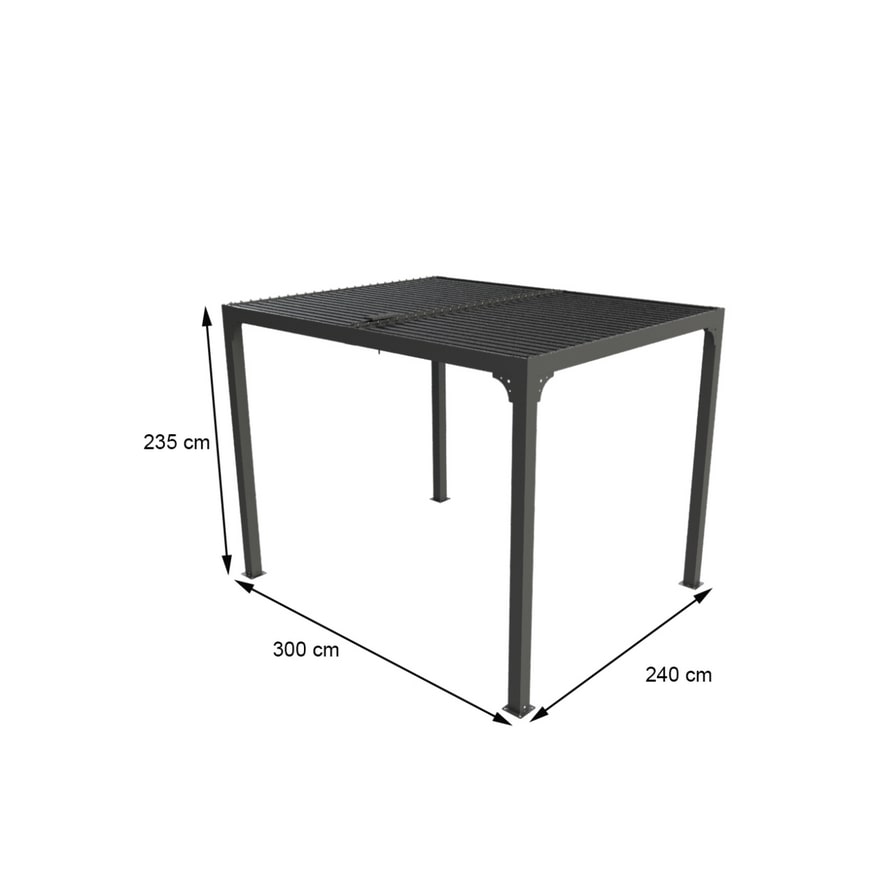 HABRITA Pergola Bioclimatique Aluminium Balcon Et Terrasse 7,20 M2 Gris Anthracite per2430bi