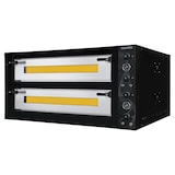 thumbnail of Forno elétrico de pizza para 9 + 9 pizzas 34 cm Ø, 2 câmaras 105 x 105 x 14 cm, gama de temperaturas: 50-450°C, 26,4 kW, 400 V, 11457 Vaiotec