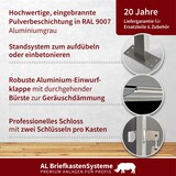 thumbnail of AL Briefkastensysteme 2 Fächer Premium Stand Briefkasten Anlage in RAL 9007 Aluminium Grau, Post A4, robust, wetterfest, Artikelnummer: 132P2S1P9007
