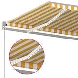 thumbnail of vidaXL Markise Manuell Einziehbar mit LED 400x300 cm Gelb und Weiß