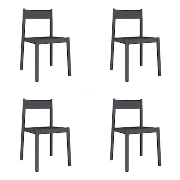 garbar DANNA Cadeira Interior, Exterior Set 4 Cinza Escuro