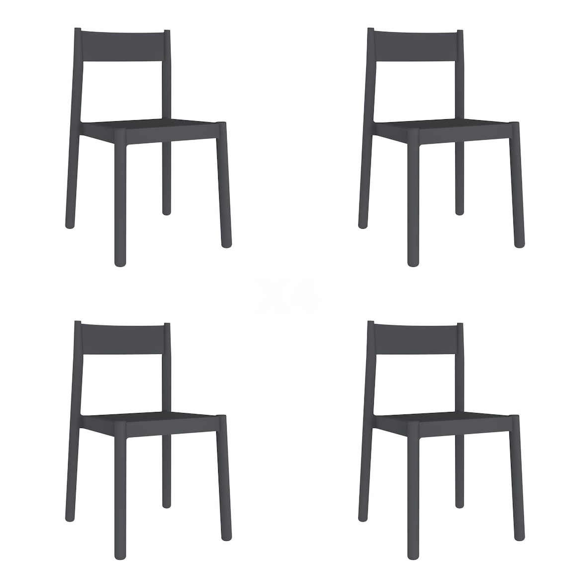 garbar DANNA Cadeira Interior, Exterior Set 4 Cinza Escuro