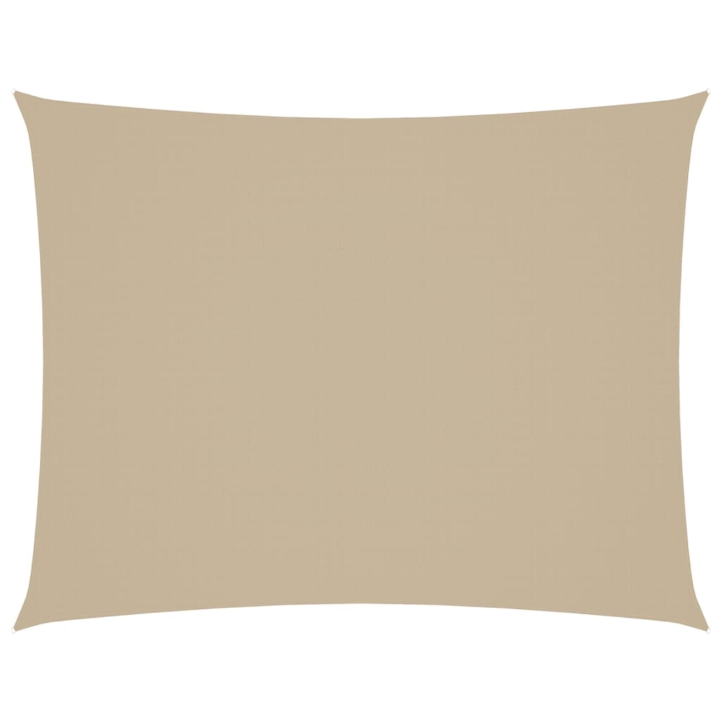 Toldo de vela rectangular tela Oxford beige 6x8 m