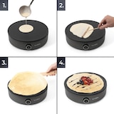 thumbnail of KLAMER Crepes Maker, Große Backfläche mit 33cm Ø, antihaftbeschichtete Platte, inkl. Teigverteiler und Wender aus Holz, Crepes Eisen für Crepes, Panc…