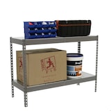 thumbnail of SimonRack Industrieregal, 900x1200x750 mm, 600 kg am Biegepunkt, 2 Metallböden, Garagenregal, Grau/Verzinkt- Simonforte